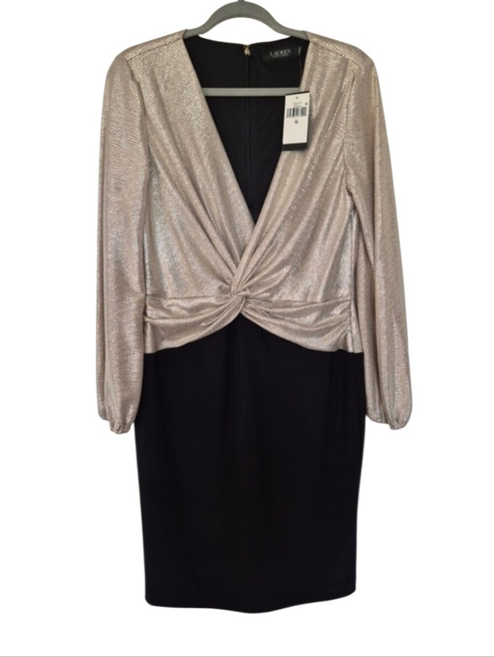 ralph lauren black gold dress Lauren Metallic Jersey - Black/Biege/Gold img_neutrals